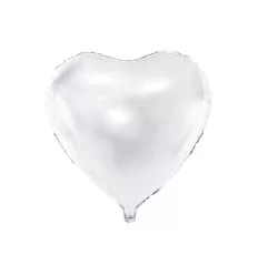 Hjerte folie ballon - hvid