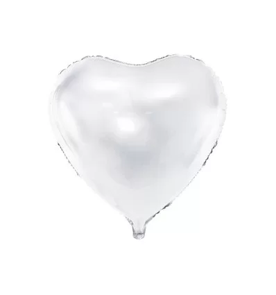 Hjerte folie ballon - hvid