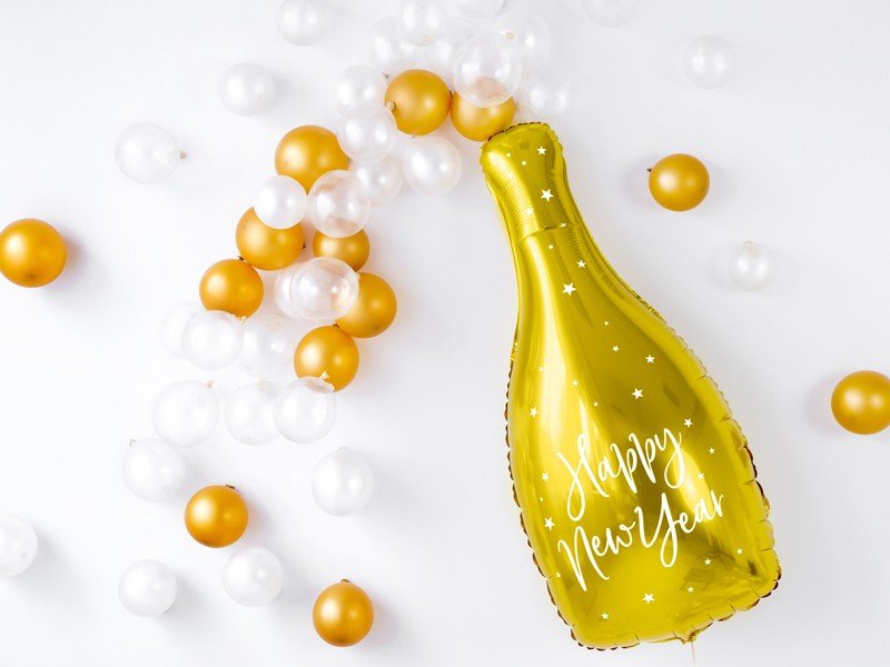 Billede af Flaske folie ballon - happy new year