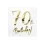 Hvide - servietter- teksten "70 th birthday" i guld