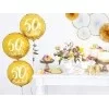 Hvide - servietter- teksten "50 th birthday" i guld