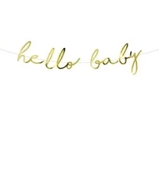Hello baby banner - guld