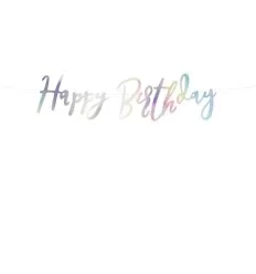 Happy Birthday banner - iriserende