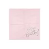 Happy birthday servietter - lys pink
