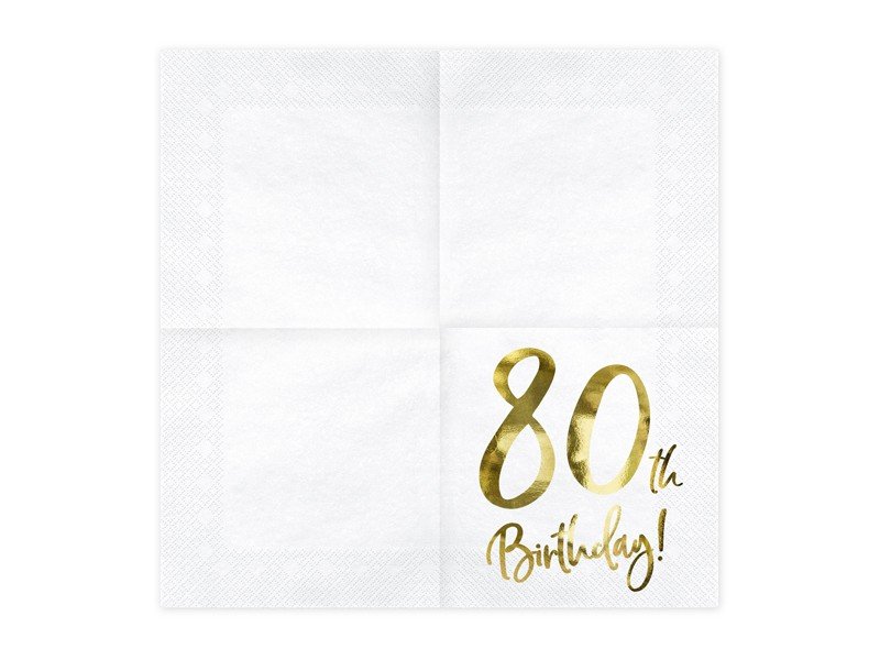 Billede af 80 års fødselsdag servietter