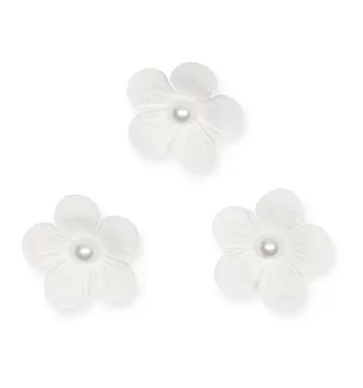 Hvid papir blomster 4 cm