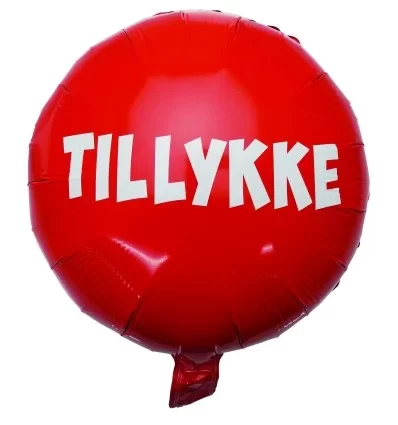Rød tillykke folie ballon