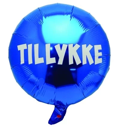 Blå tillykke folie ballon