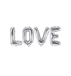 Love folie ballon - sølv - 35 x 140 cm