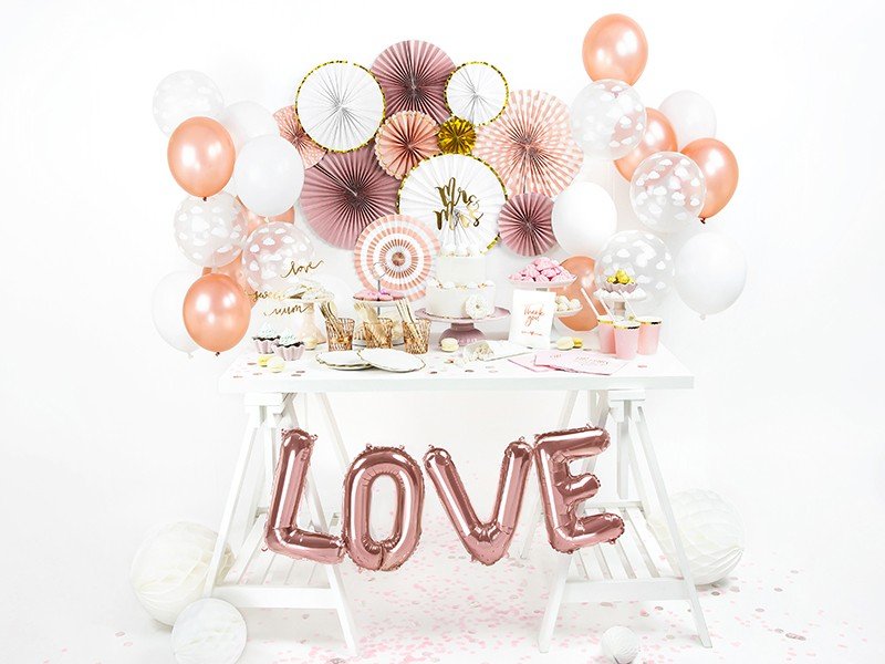 Love folie ballon - rose guld - 35 x 140 cm