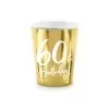 60 års fødselsdagskrus - guld - 220 ml - 6 stk