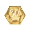 30 års fødselsdags paptallerkner - guld - 20 cm - 6 stk