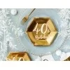 40 års fødselsdags paptallerkner - guld - 20 cm - 6 stk