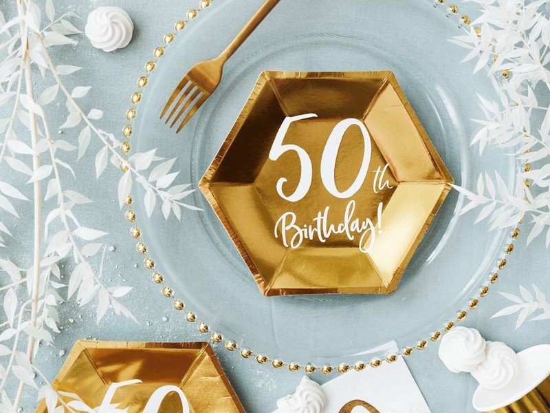 50 År Paptallerken Guld