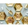 50 års fødselsdags paptallerkner - guld - 20 cm - 6 stk