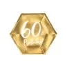 60 års fødselsdags paptallerkner - guld - 20 cm - 6 stk