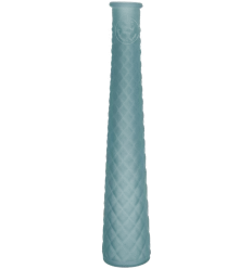 Lys blå sandblæst vase - 31 cm