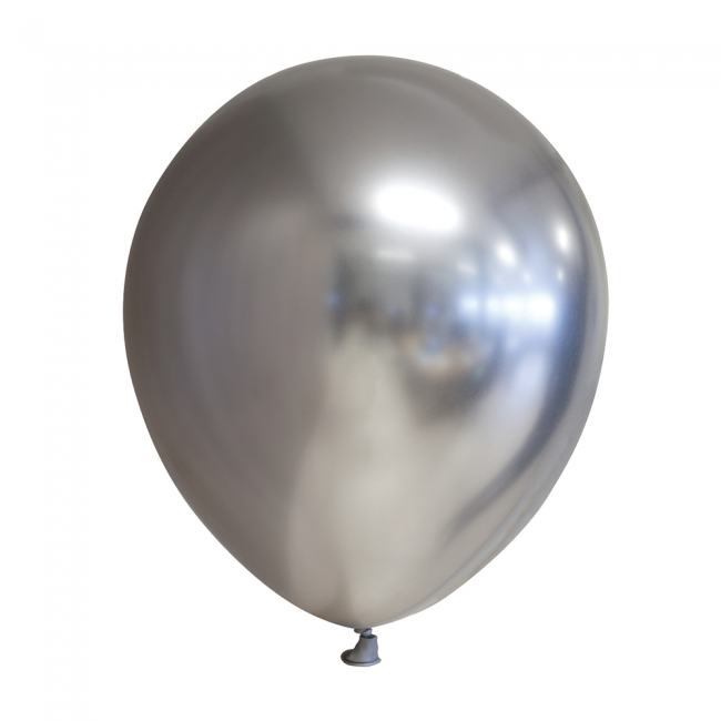 Billede af Chrome sølv ballon - 30 cm 50 Stk.