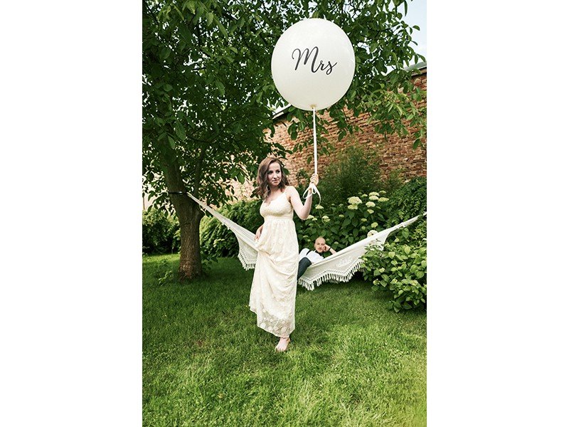 Hvid kæmpe ballon - Mrs (1 meter diameter)