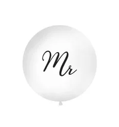 Hvid kæmpe ballon - Mr. (1 meter diameter)