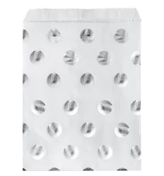 Papir slikpose med sølv prikker - 10 Stk