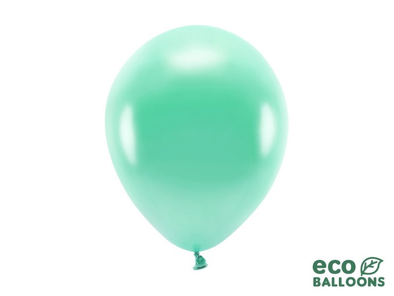 Mint grøn ballon - metallic 30 cm.