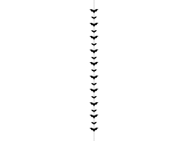 Guirlande med flagermus, sort, 1.5m