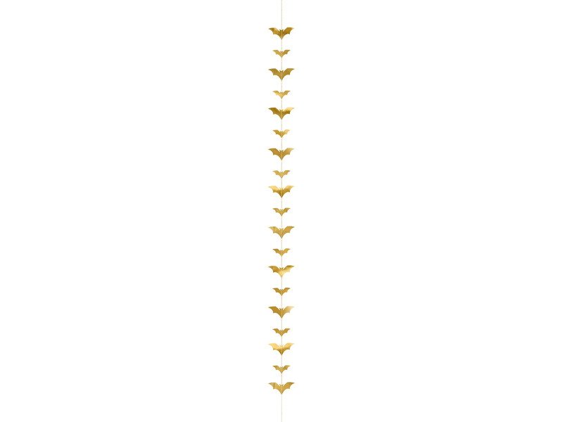 Guirlande med flagermus, guld, 1.5m