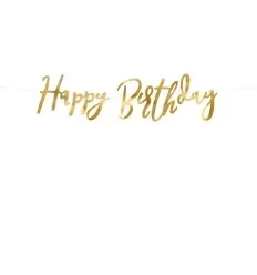 Banner "Happy Birthday" - Guld