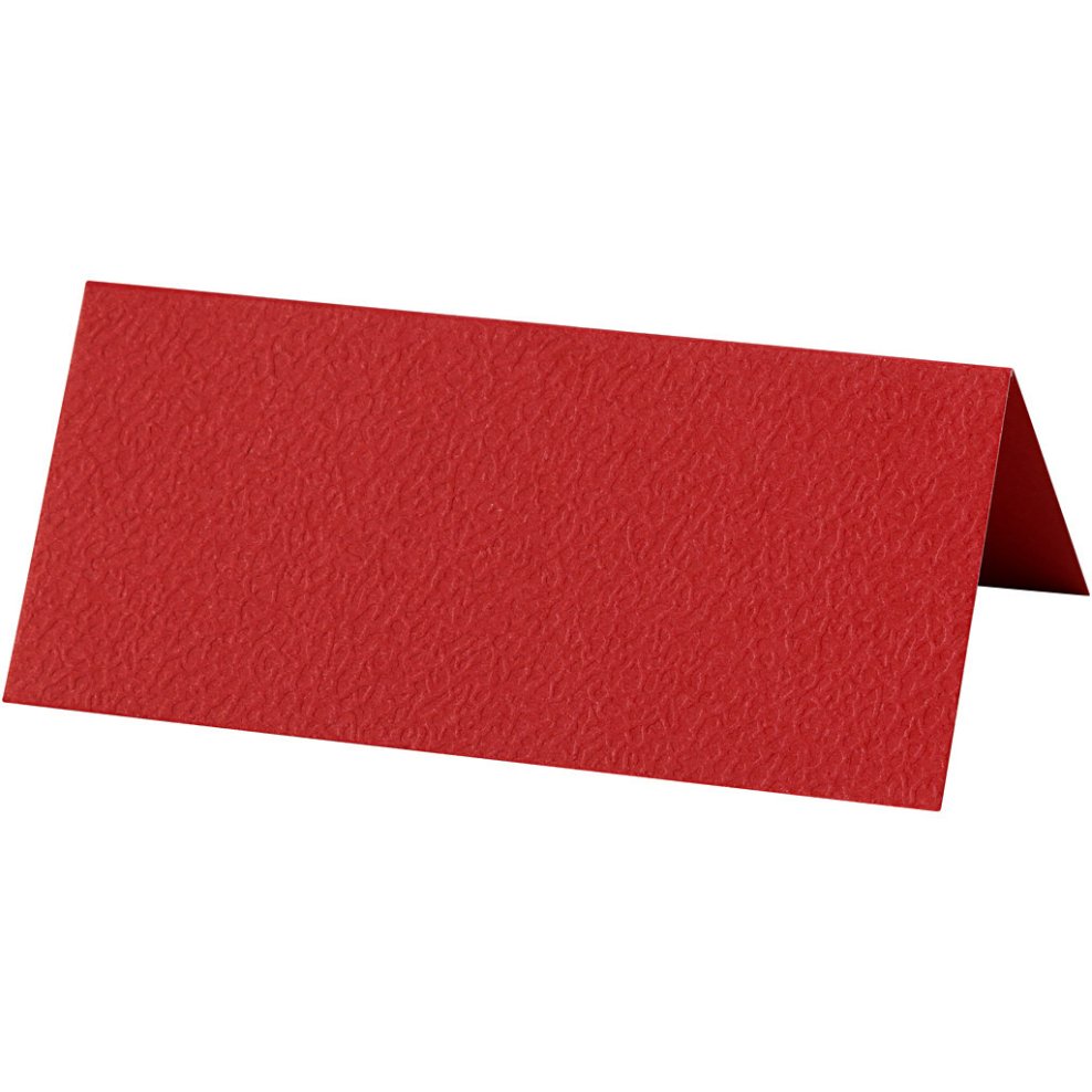 10: Bordkort, rød - 9x4cm.