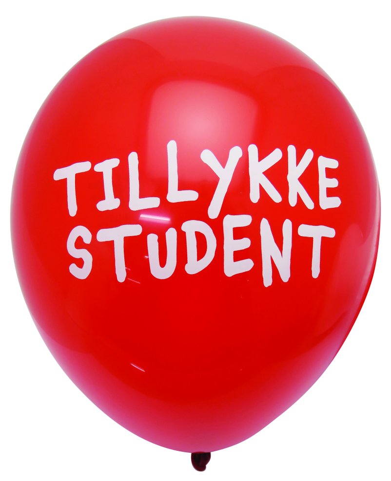 Se Rød tillykke student balloner hos Festbyen