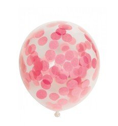 Klar balloner med lyserød konfetti
