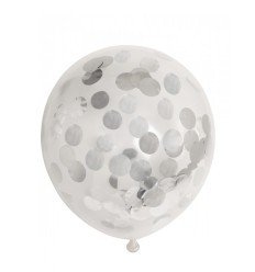 Klar balloner med sølv konfetti