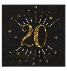 20 års fødselsdags servietter