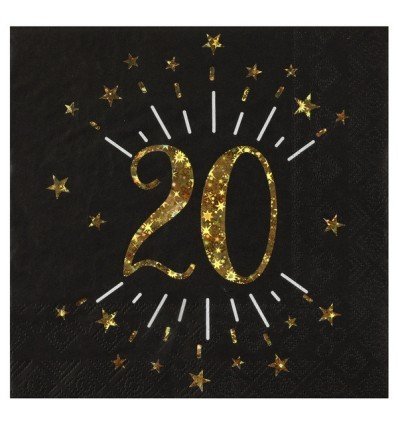 20 års fødselsdags servietter