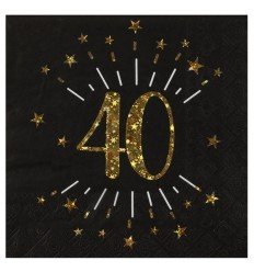 40 års fødselsdags servietter