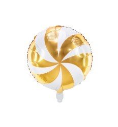Folie ballon slik,  Hvid og guld