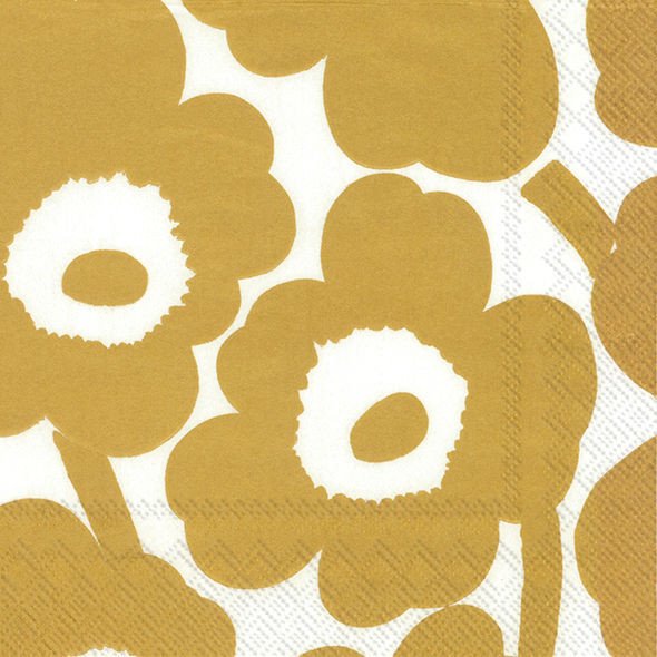5: Marimekko mønstret servietter, hvid og guld