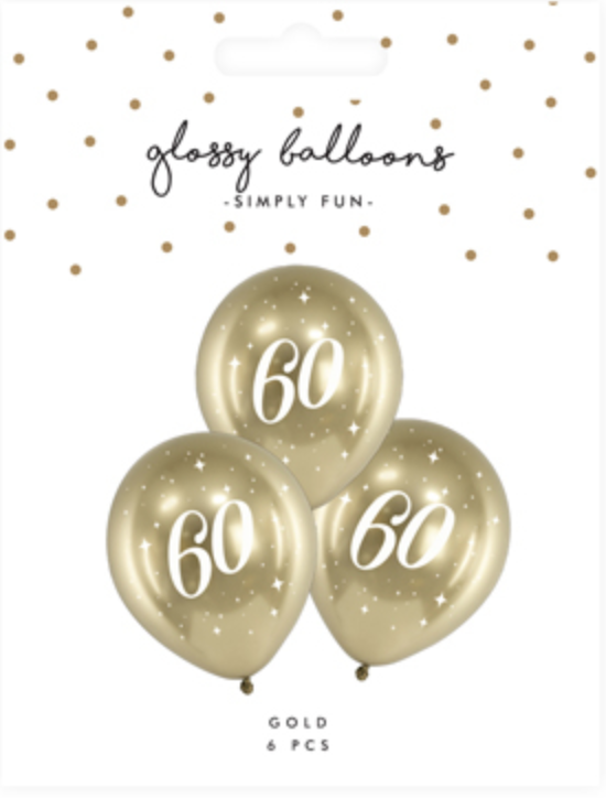 Billede af Guld balloner 60 års - blank
