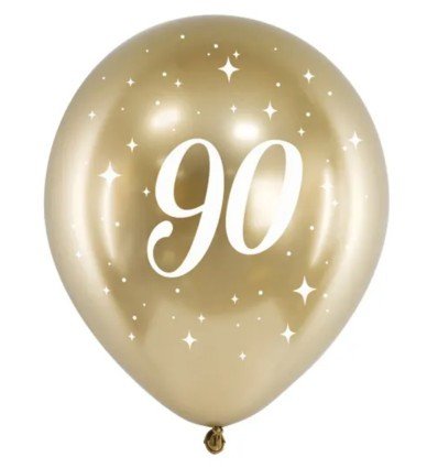 Guld balloner 90 års - blank