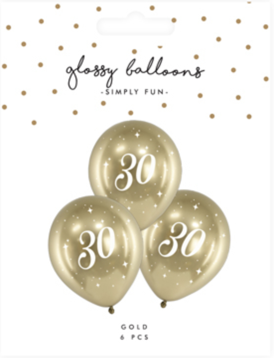 Billede af Guld balloner 30 års - blank