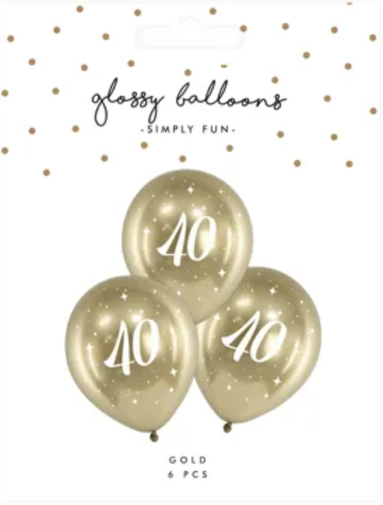 Guld balloner 40 års - blank