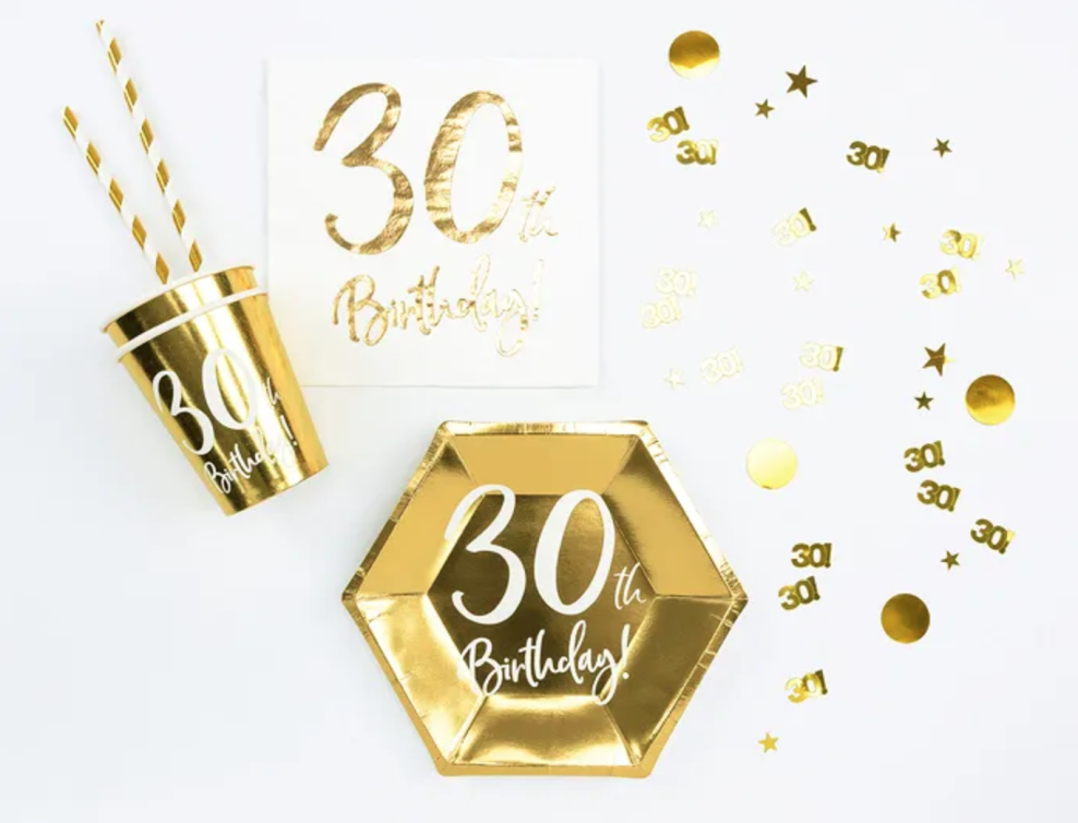 30 års Fødselsdag  guld konfetti