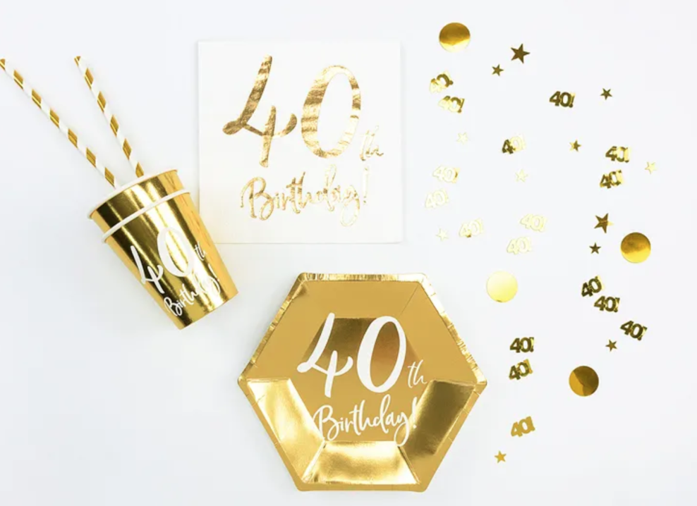 40 års Fødselsdag  guld konfetti