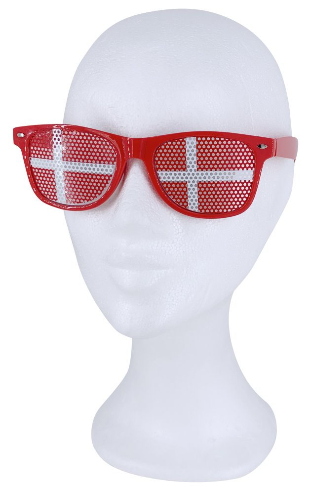 Sjove briller med dannebrogflag - 2stk. i forskellig design.