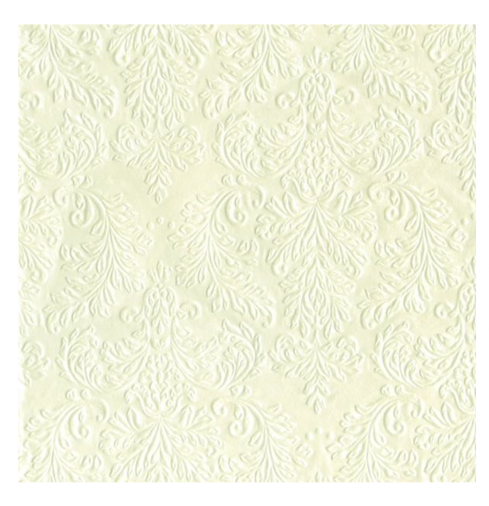 Cream mønster præget servietter 40x40 cm