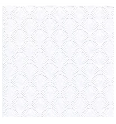 Hvid mønster præget servietter 33x33 cm 