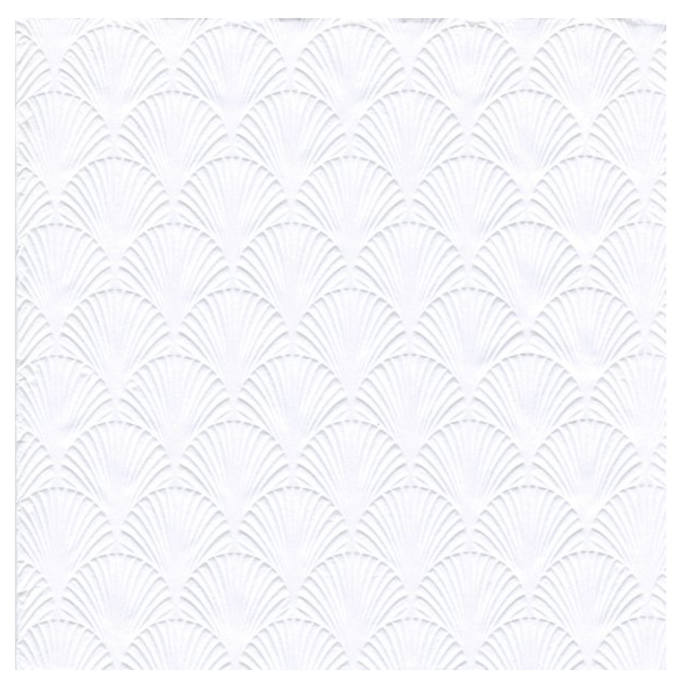 Hvid mønster præget servietter 33x33 cm