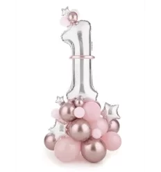 Pink ballon dekoration første fødselsdag