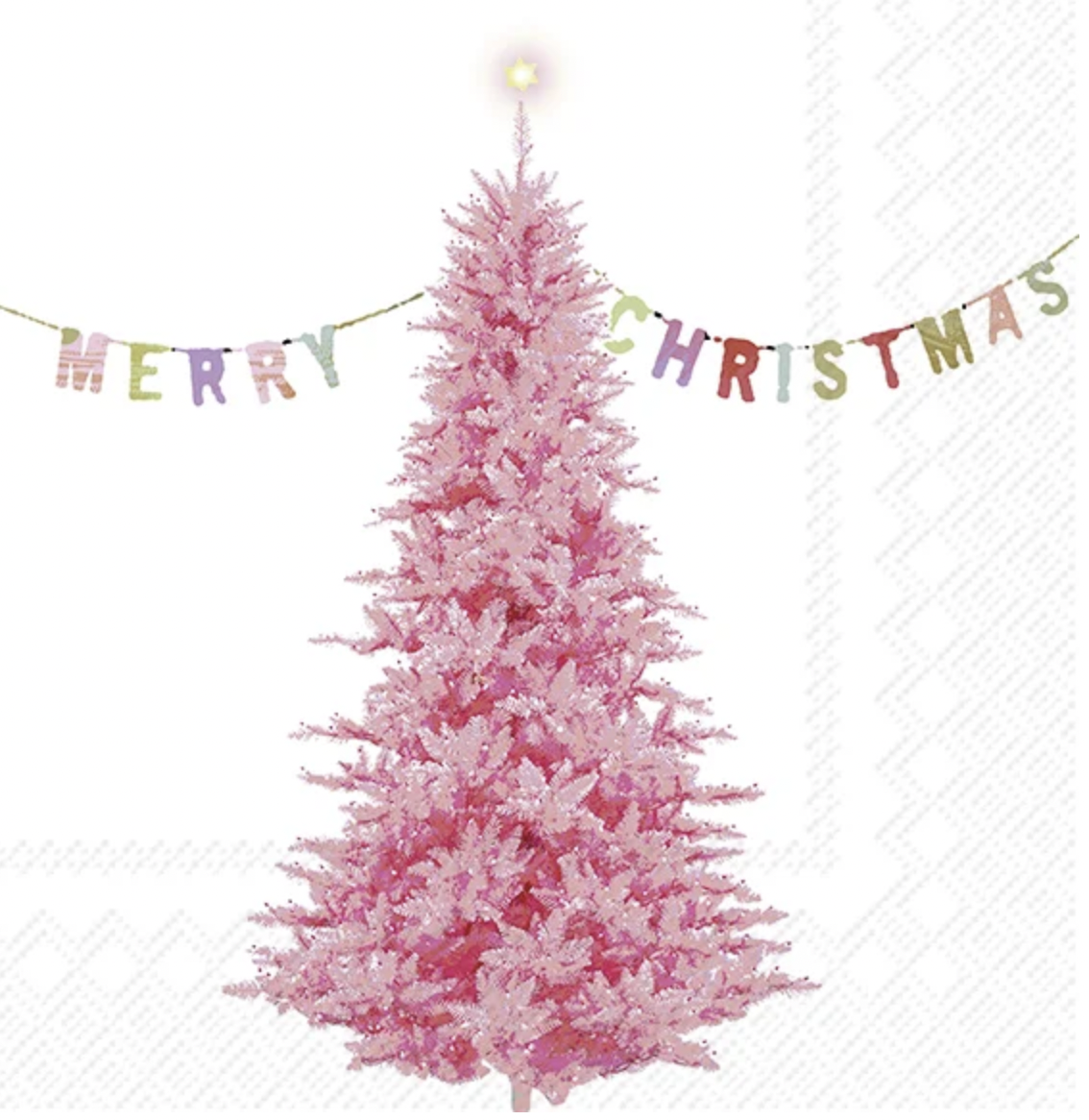 Jule servietter - rosa juletræ